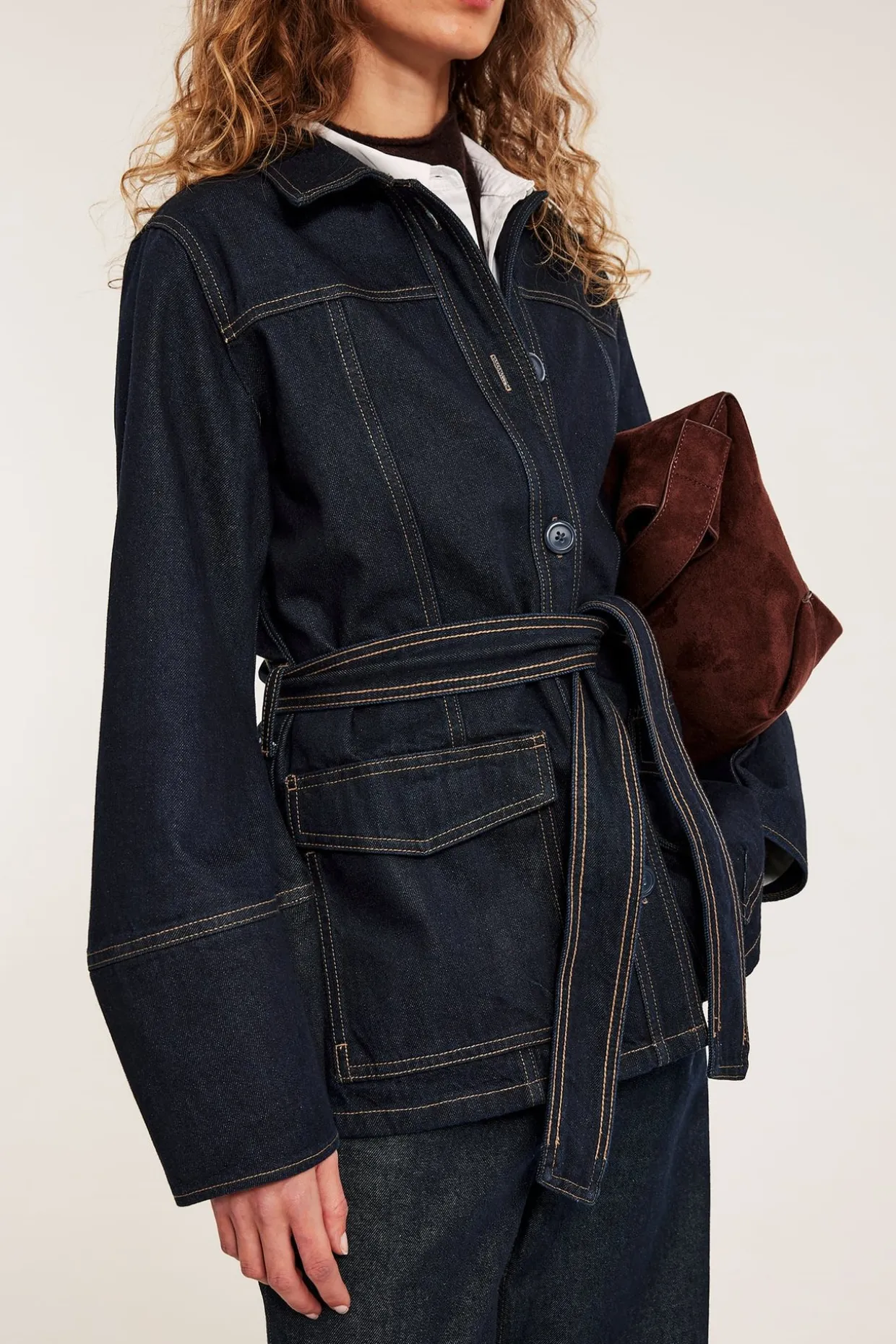 Farkkutakki vyöllä | Tumma denim | Naiset | Kappahl