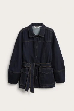 Farkkutakki vyöllä | Tumma denim | Naiset | Kappahl
