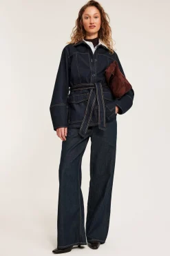Farkkutakki vyöllä | Tumma denim | Naiset | Kappahl