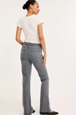 Flare jeans low waist | Hopeanharmaa | Naiset | Kappahl