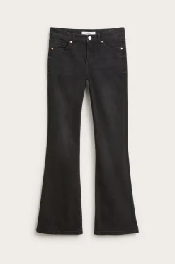 Flare jeans low waist | Musta denim | Naiset | Kappahl