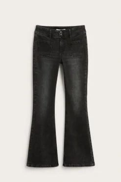 Flare jeans low waist | Musta | Naiset | Kappahl