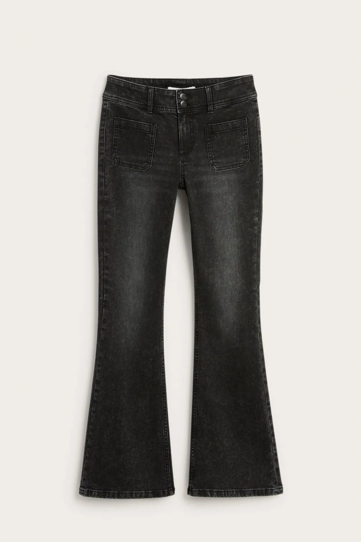 Flare jeans low waist | Musta | Naiset | Kappahl