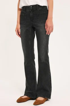 Flare jeans low waist | Musta | Naiset | Kappahl