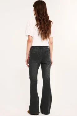 Flare jeans low waist | Musta | Naiset | Kappahl