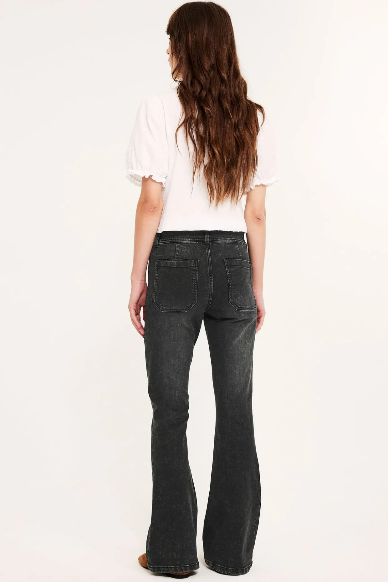 Flare jeans low waist | Musta | Naiset | Kappahl