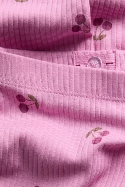 Flare-malliset puuvillatrikooleggingsit, joissa on kirsikkakuvio | Pinkki | Lapset | Kappahl