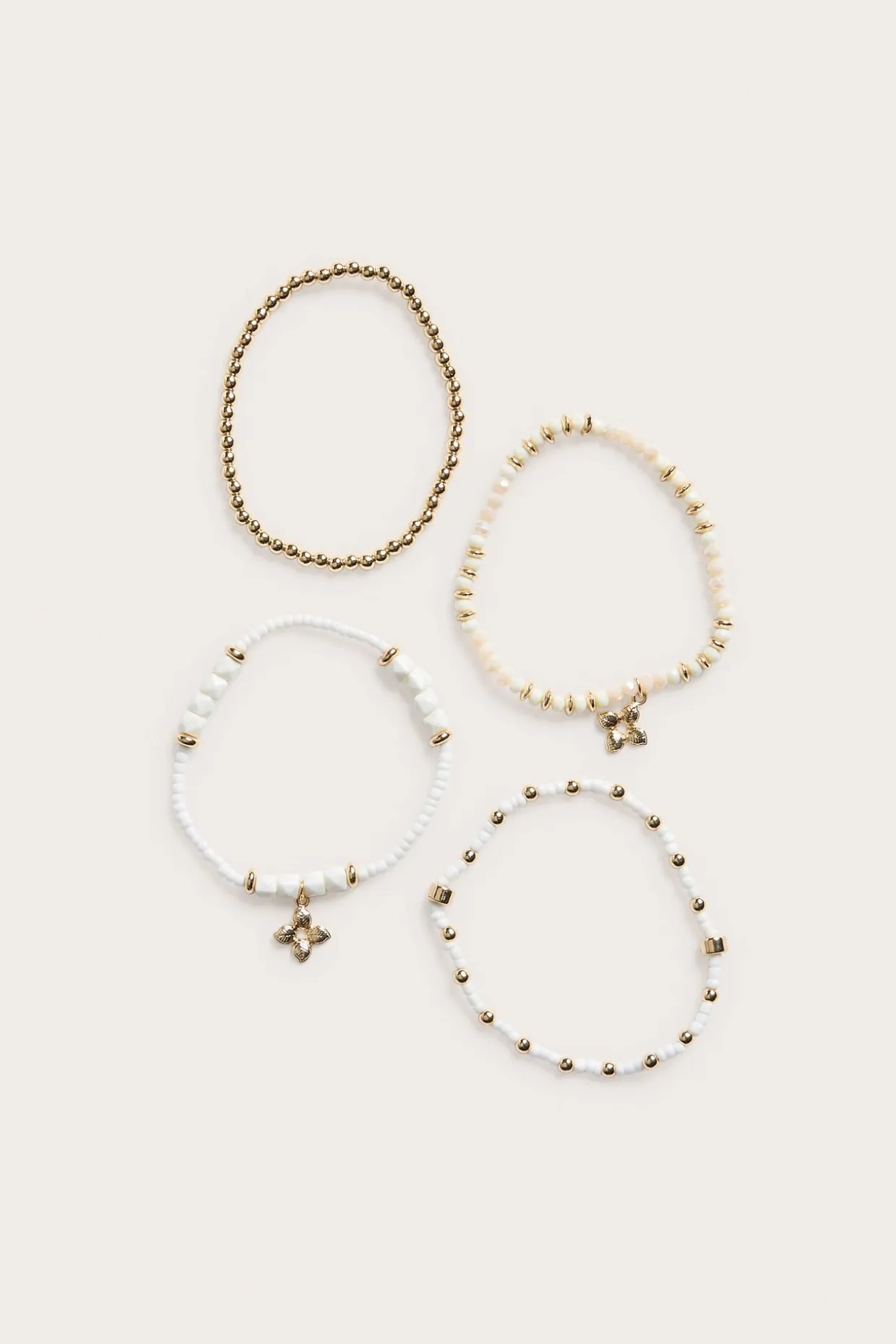 Helmirannekorut, 4-pack | Valkoinen | Naiset | Kappahl
