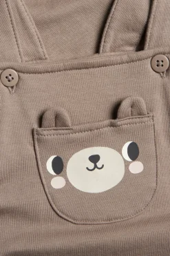 Henkselihousut, joissa on nallekuvio etutaskussa | Beige | Vauvat | Kappahl