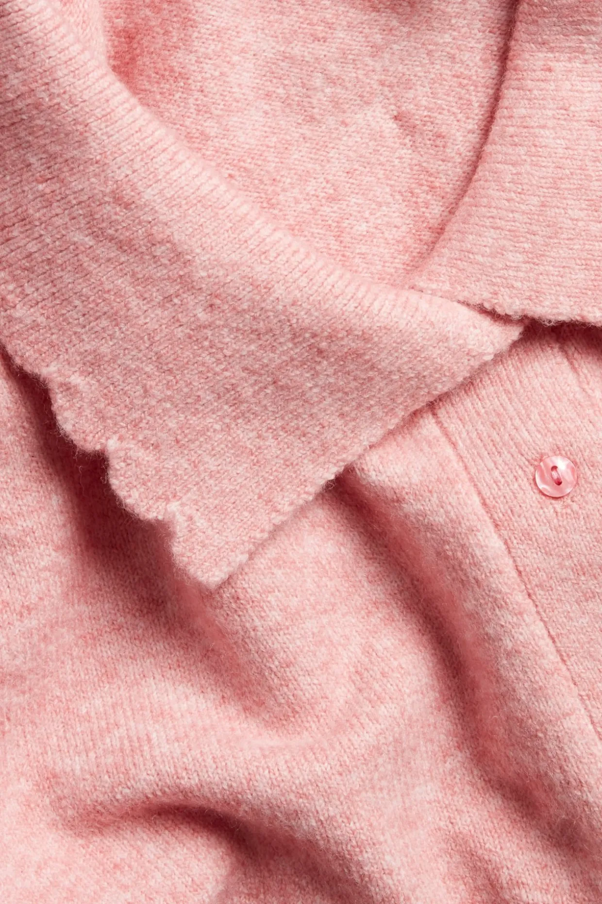 Hienoneuloksinen pusero, jossa kaulus | Pinkki | Naiset | Kappahl