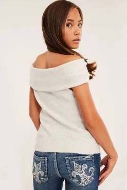 Hihaton off shoulder -paita | Valkoinen | Lapset | Kappahl