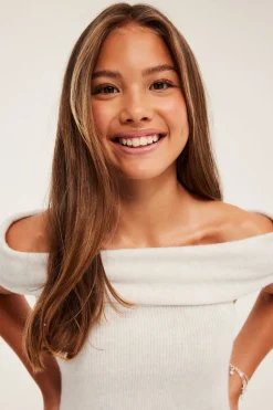 Hihaton off shoulder -paita | Valkoinen | Lapset | Kappahl