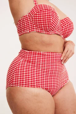 Hipstermallinen ruudullinen bikinialaosa | Punainen | Naiset | Kappahl