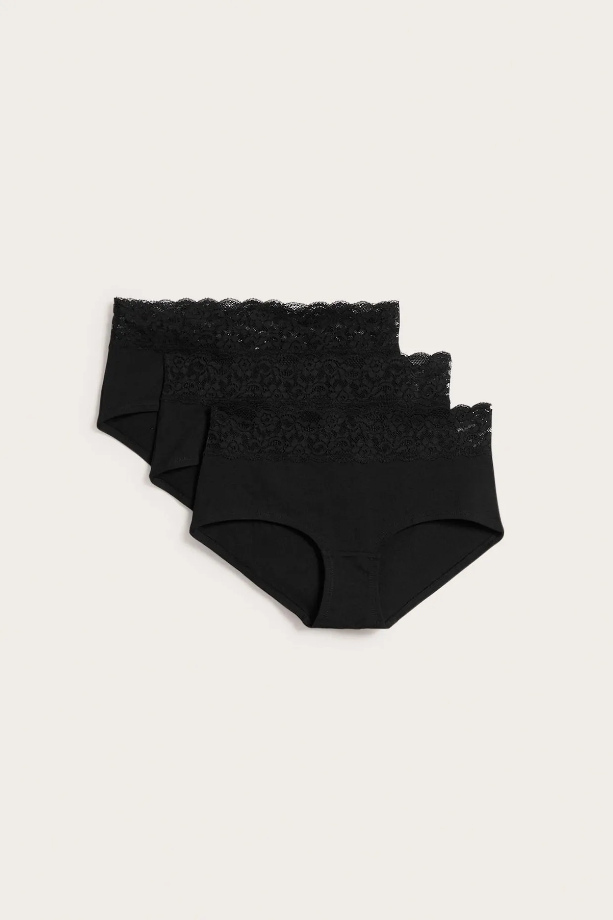 Hipster 3-pack puuvillaa | Musta | Naiset | Kappahl