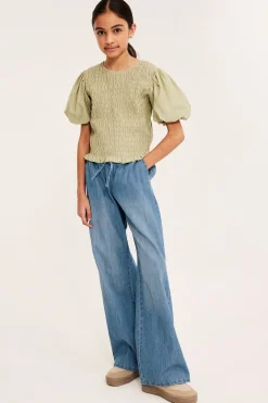 Housut pehmeästä denimistä | Vaalea denim | Lapset | Kappahl
