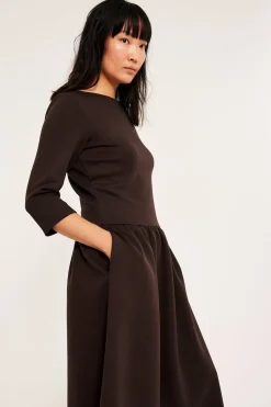 Jersey-midimekko | Tummanruskea | Naiset | Kappahl
