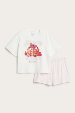 Kaksiosainen puuvillapyjama | Luonnonvalkoinen | Lapset | Kappahl