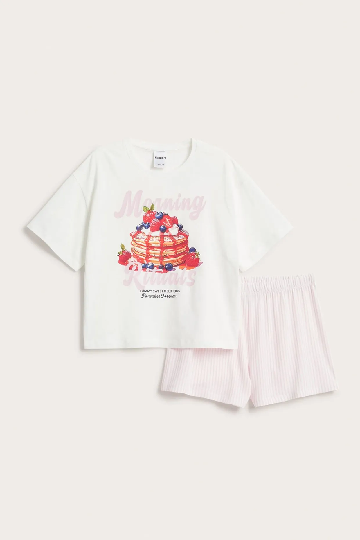 Kaksiosainen puuvillapyjama | Luonnonvalkoinen | Lapset | Kappahl