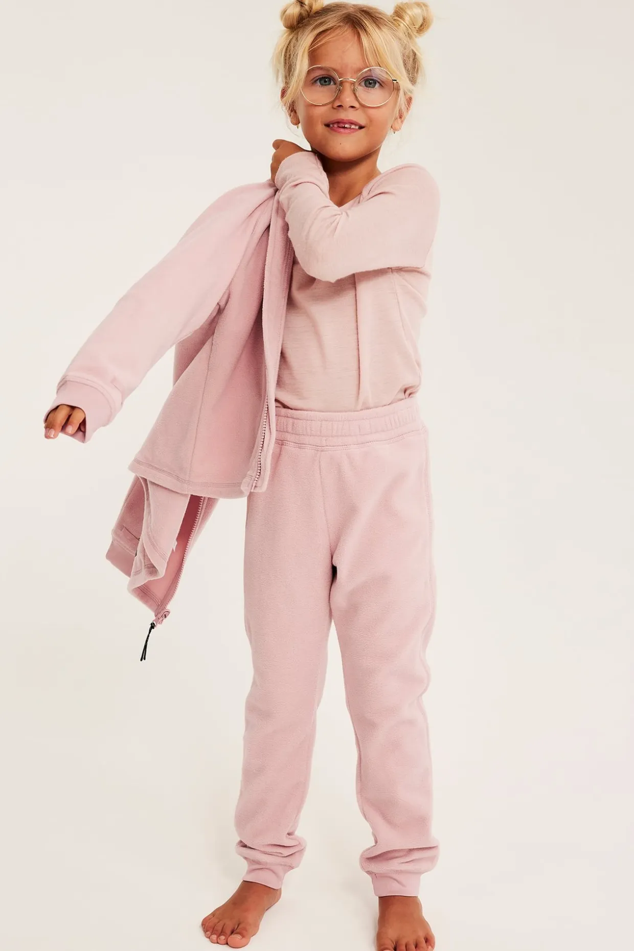 Kaxs-malliston fleecetakki, jossa zip-in/zip-off | Pinkki | Lapset | Kappahl