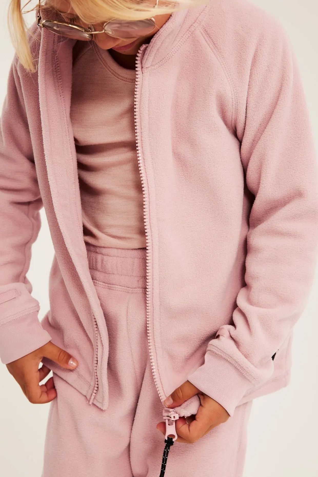 Kaxs-malliston fleecetakki, jossa zip-in/zip-off | Pinkki | Lapset | Kappahl