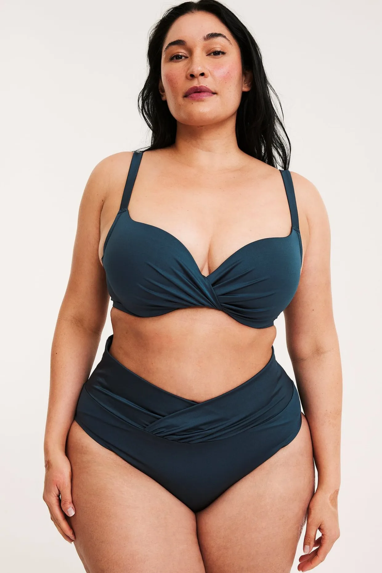 Kietaisumallinen bikiniyläosa | Tummansininen | Naiset | Kappahl