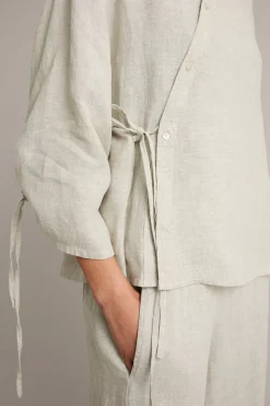 Kietaisumallinen pellavapaita | Beige | Naiset | Kappahl