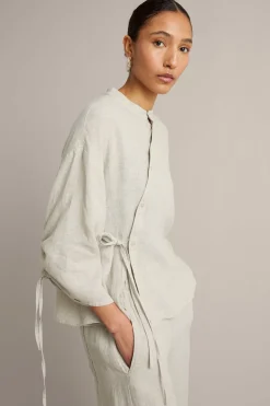Kietaisumallinen pellavapaita | Beige | Naiset | Kappahl