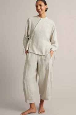 Kietaisumallinen pellavapaita | Beige | Naiset | Kappahl