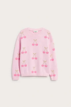 Kirsikkakuvioinen neulepusero | Pinkki | Lapset | Kappahl