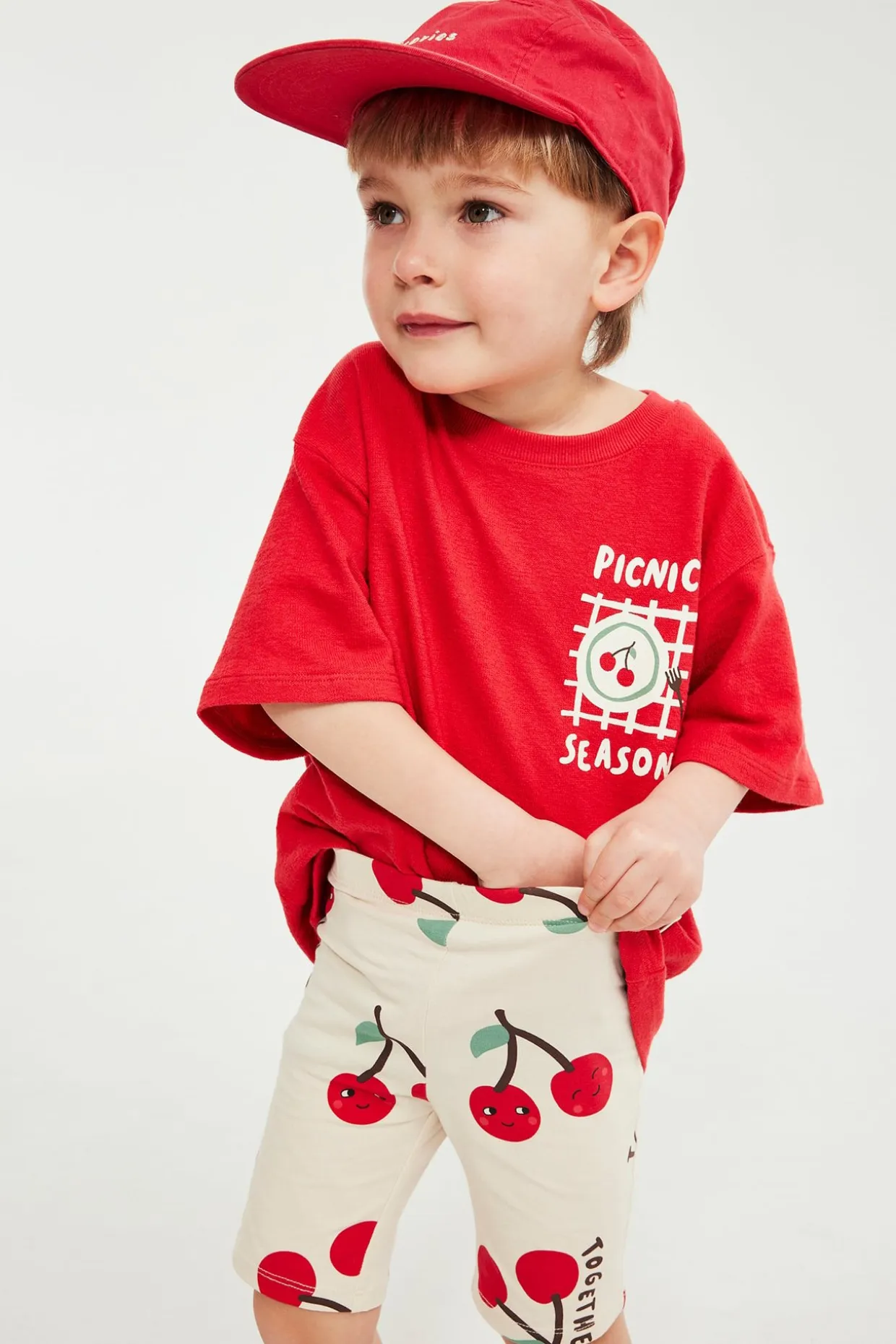 Kirsikkakuvioiset trikooshortsit | Beige | Lapset | Kappahl