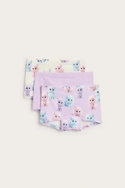 Kissa-aiheiset bokserit, 3-pack | Violetti | Lapset | Kappahl