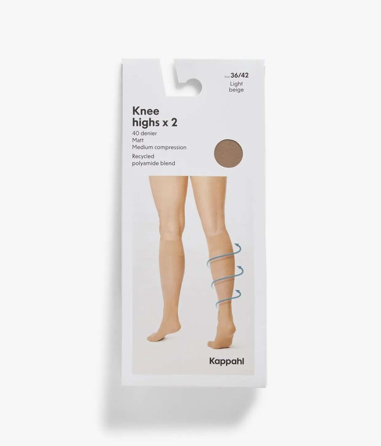 Kompressiosukat, 2-pack | Vaaleanbeige | Naiset | Kappahl