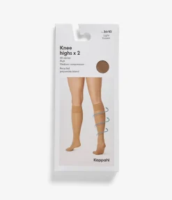 Kompressiosukat, 2-pack | Vaaleanruskea | Naiset | Kappahl