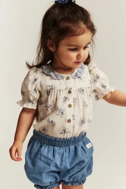 Kudottua farkkukangasta olevat shortsit | Vaalea denim | Vauvat | Newbie