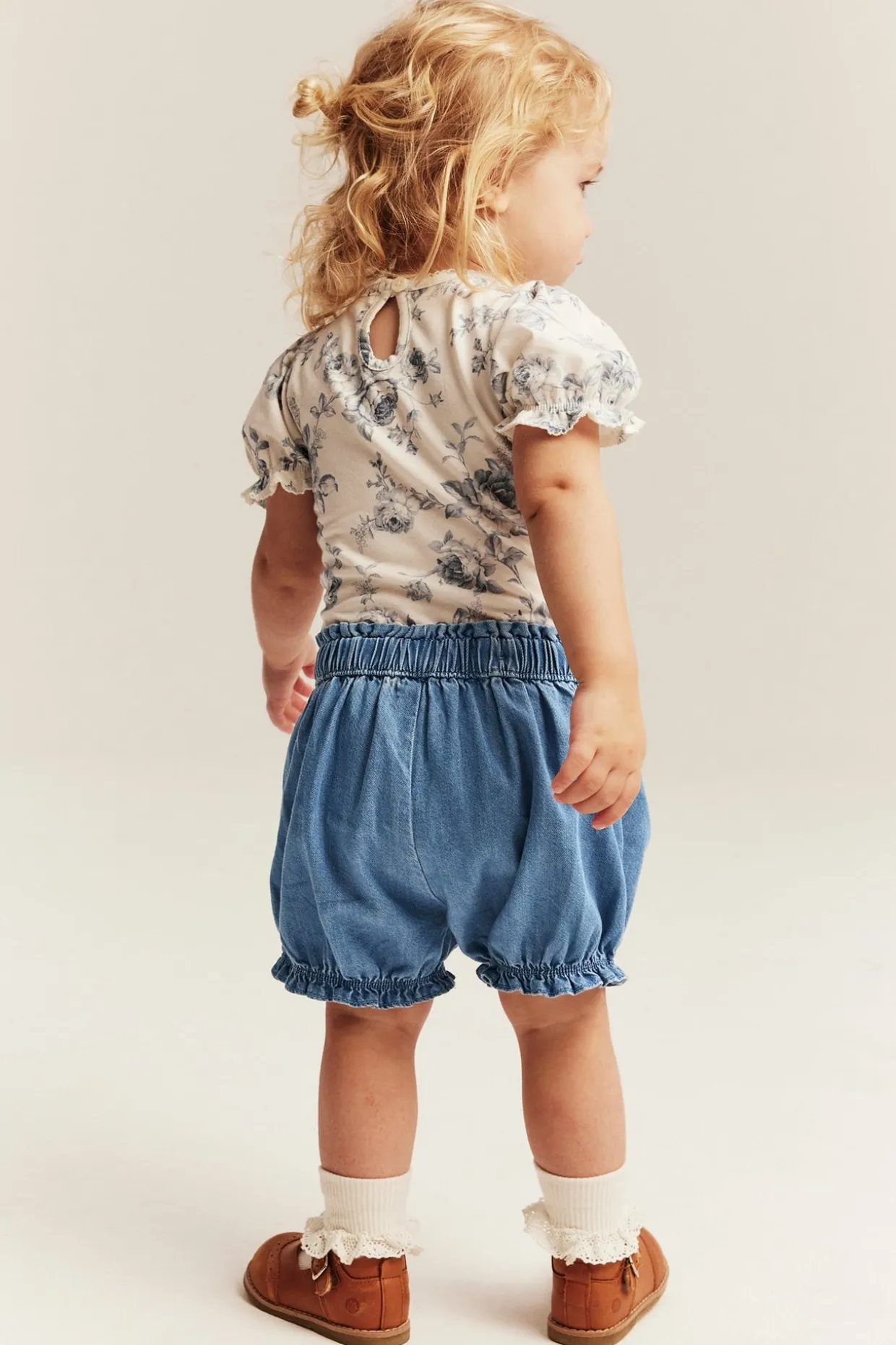 Kudottua farkkukangasta olevat shortsit | Vaalea denim | Vauvat | Newbie