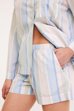 Kudottua puuvillaa olevat pyjamashortsit