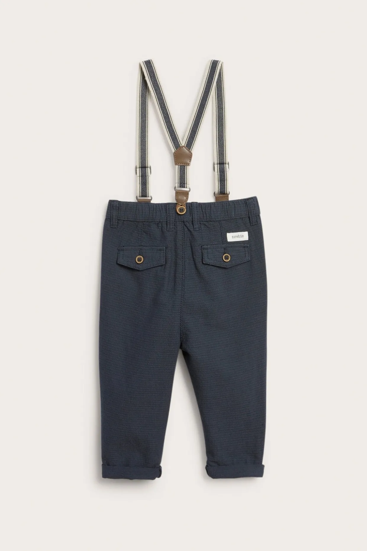 Kudotut housut, joissa on henkselit | Tummansininen | Vauvat | Newbie