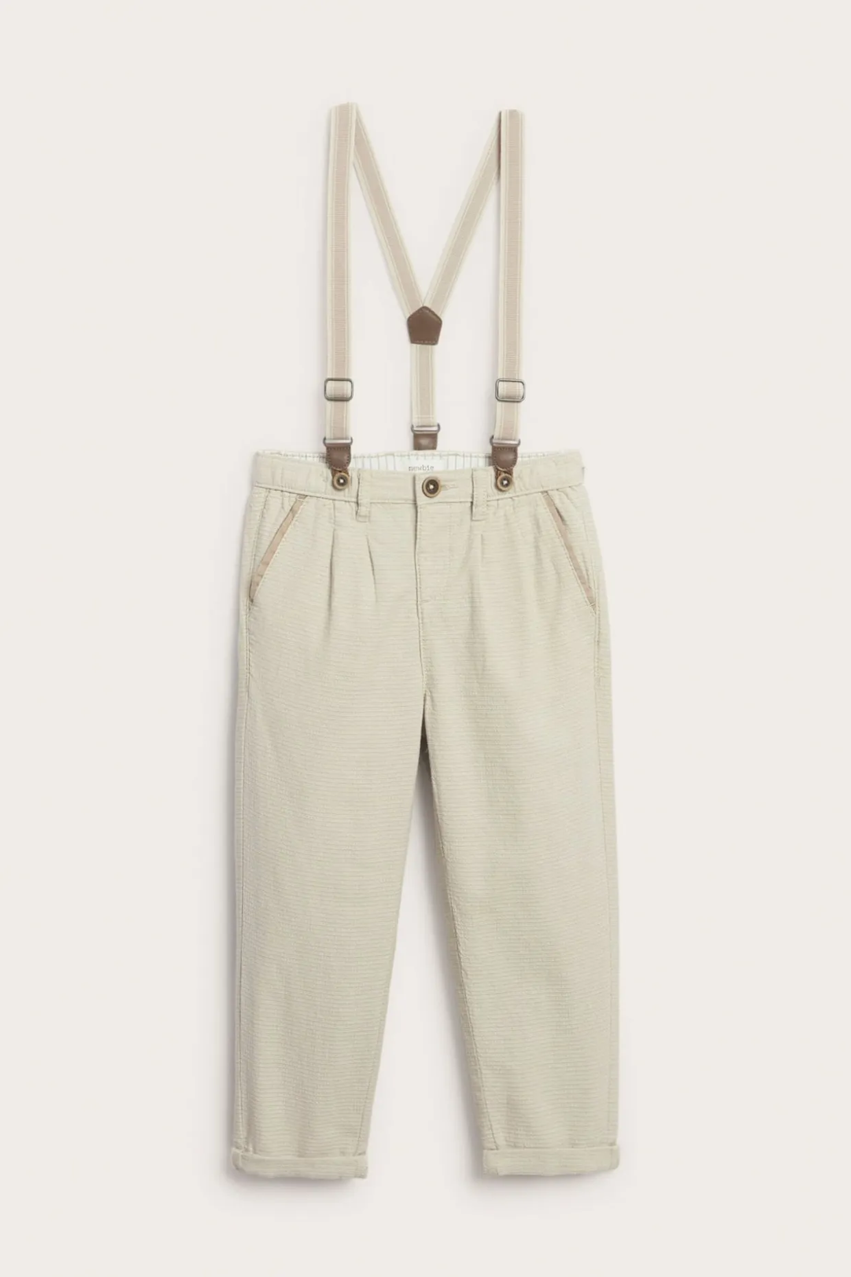 Kudotut housut, joissa on henkselit | Beige | Lapset | Newbie