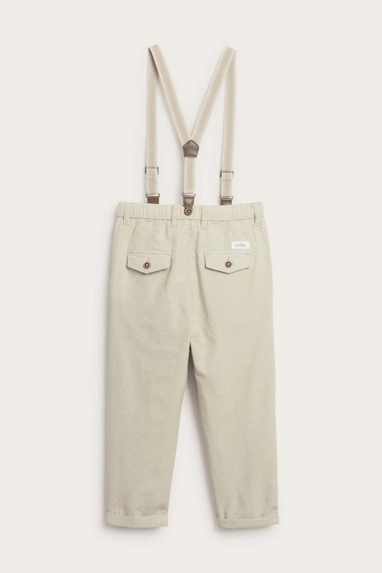 Kudotut housut, joissa on henkselit | Beige | Lapset | Newbie