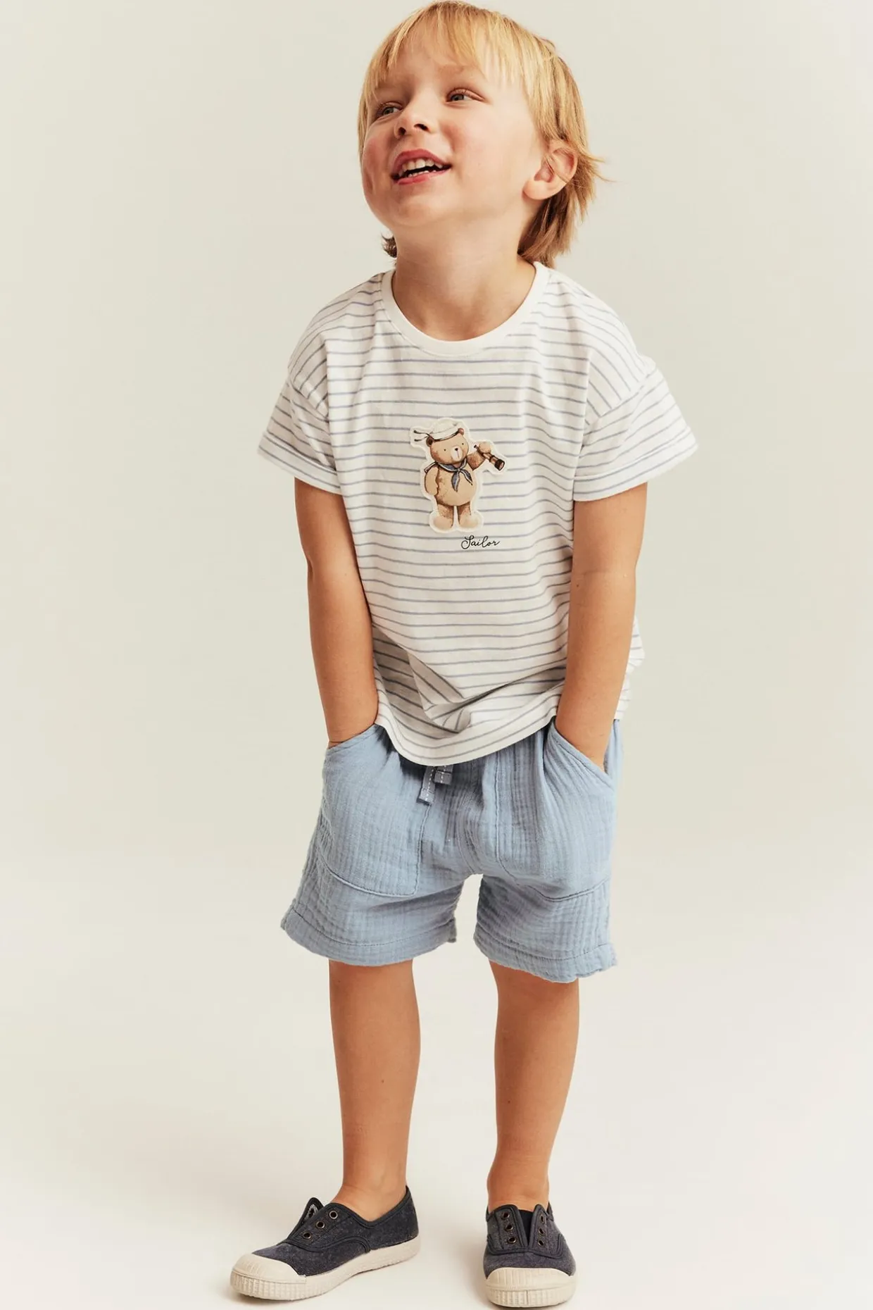 Kudotut shortsit | Sininen | Lapset | Newbie
