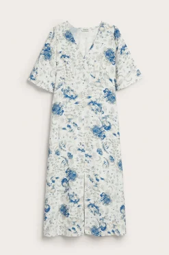 Kukallinen mekko napeilla | Sininen | Naiset | Kappahl