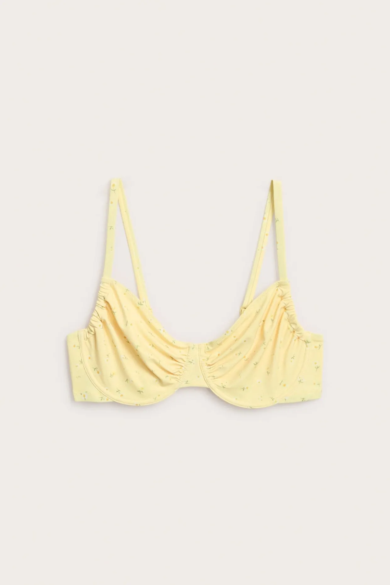 Kukkakuvioinen bikiniyläosa, jossa on kaarituet | Vaaleanbeige | Naiset | Kappahl