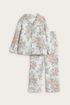 Kukkakuvioinen pyjama | Luonnonvalkoinen | Lapset | Newbie