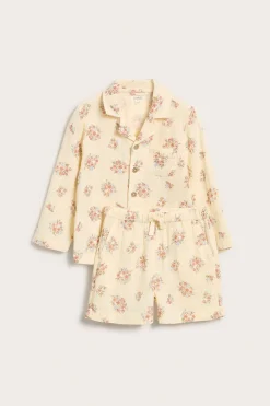 Kukkakuvioinen pyjama | Vaaleankeltainen | Lapset | Newbie