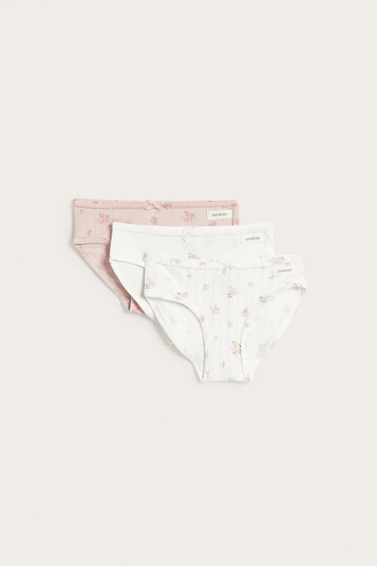 Kukkakuvioiset alushousut, 3-pack | Luonnonvalkoinen | Lapset | Newbie