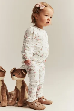 Kukkakuvioiset röyhelösomisteiset leggingsit | Luonnonvalkoinen | Vauvat | Newbie