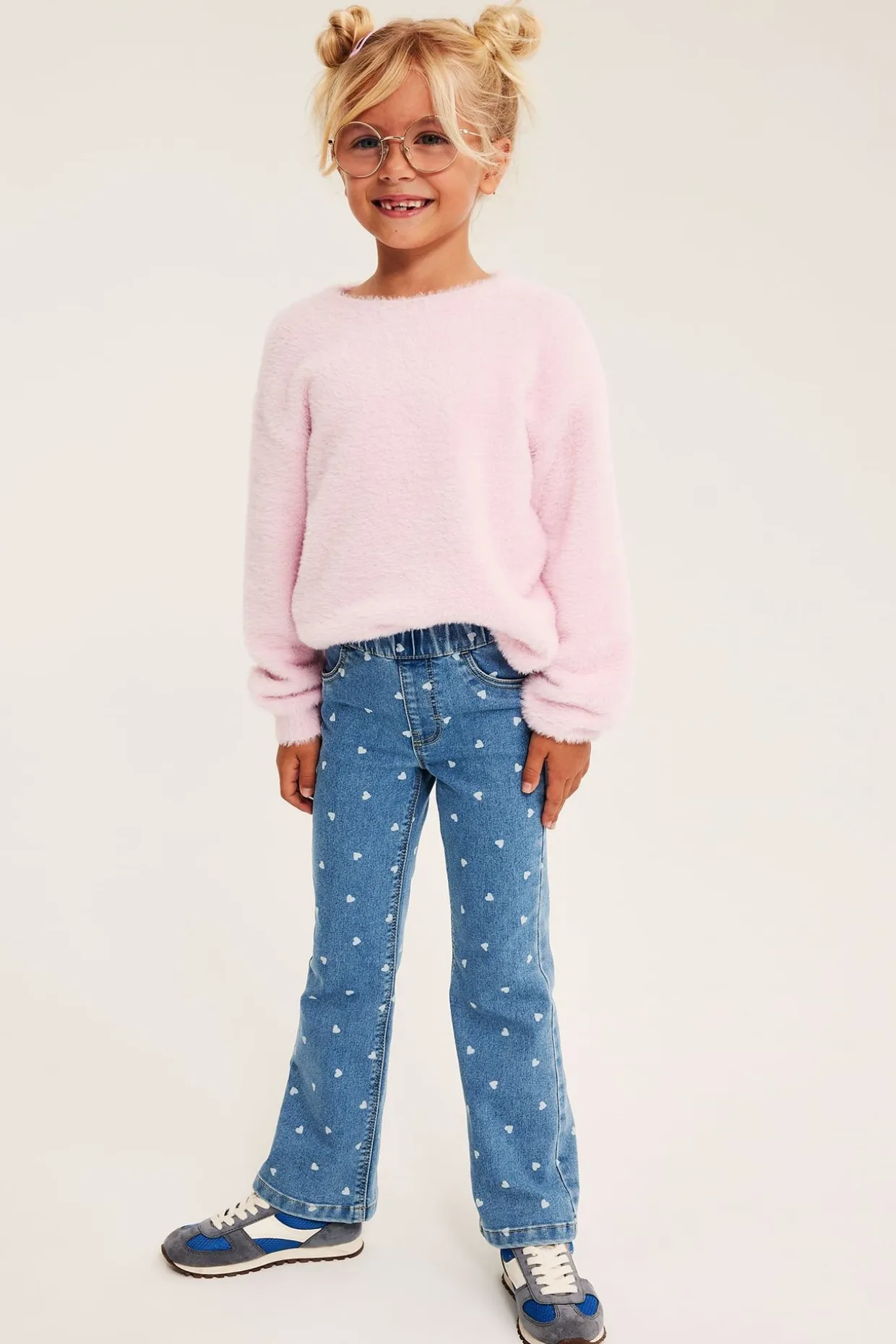 Kuvioidut bootcut-jeggingsit | Vaalea denim | Lapset | Kappahl