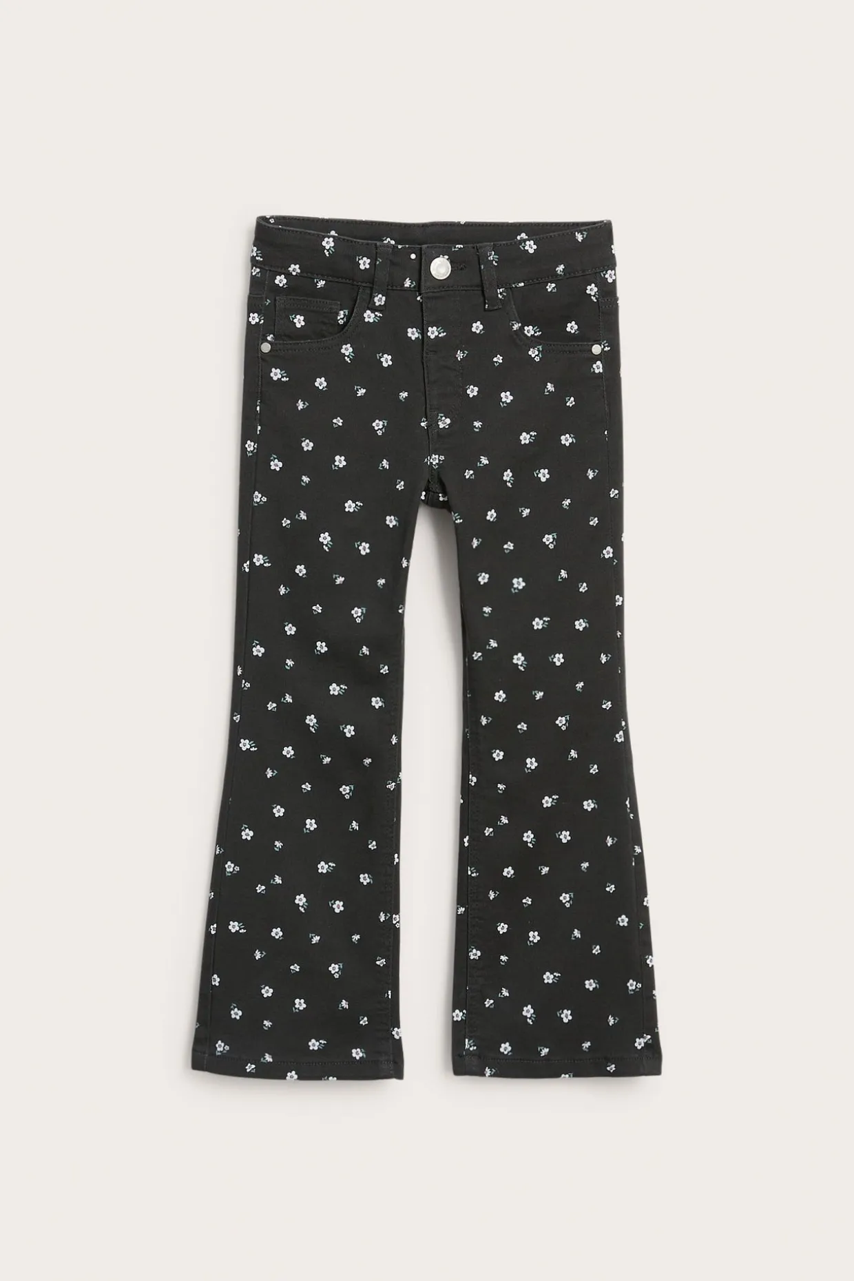 Kuvioidut bootcut-malliset tvillifarkut | Musta | Lapset | Kappahl