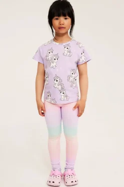 Kuvioidut puuvillatrikooleggingsit | Vaaleanvioletti | Lapset | Kappahl