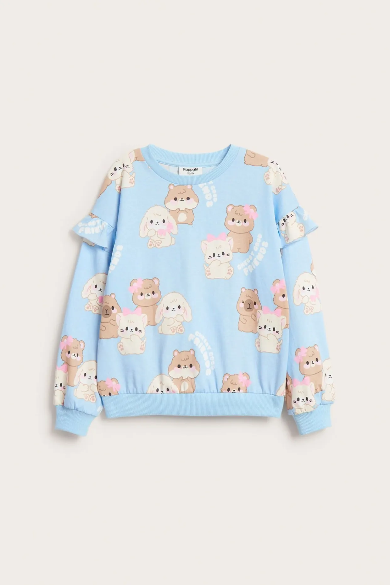 Kuvioitu, röyhelösomisteinen collegepaita | Vaaleansininen | Lapset | Kappahl